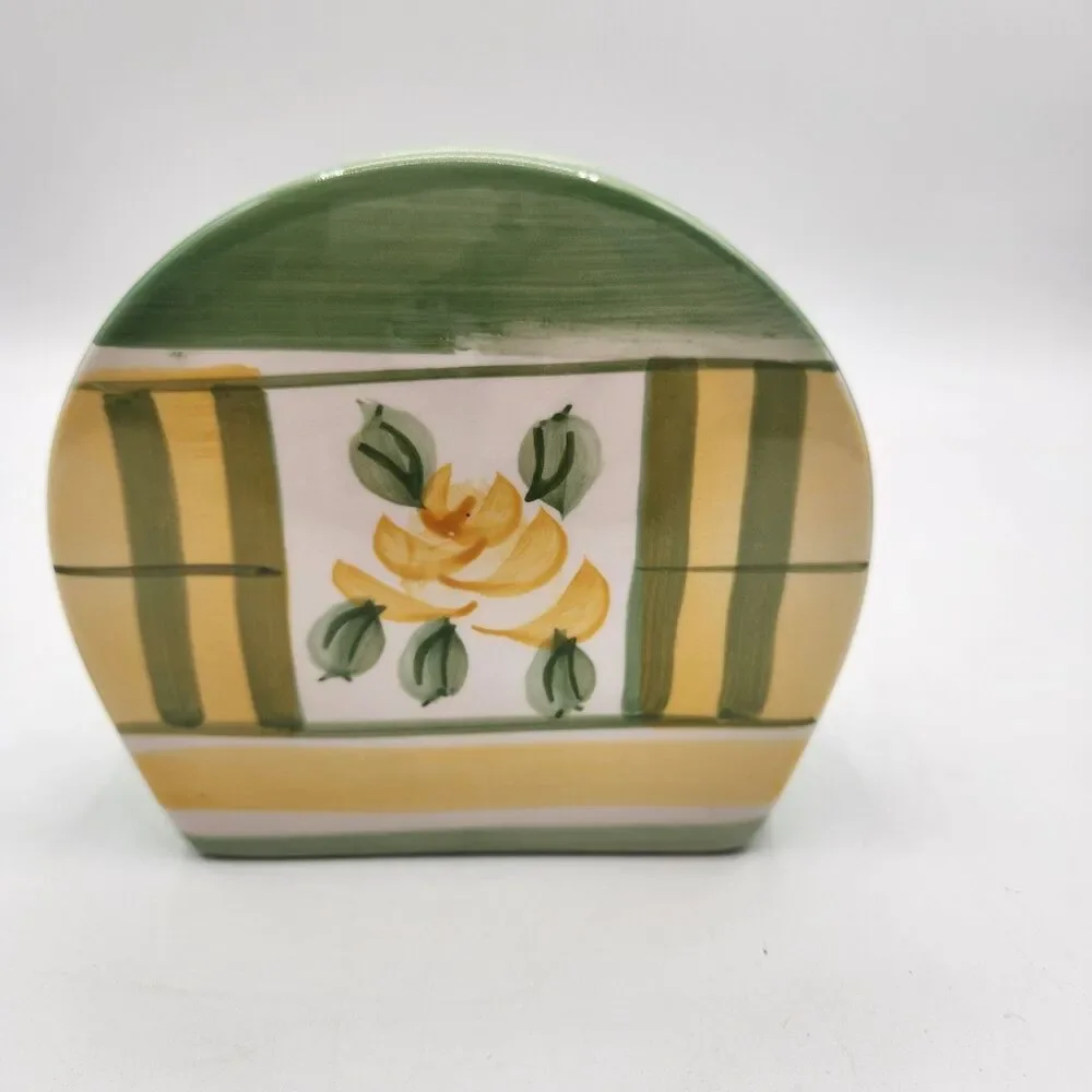 Royal Norfolk Tea Set 4 Pc Green Yellow Rose Tea Pot Sugar Creamer Napkin Holder